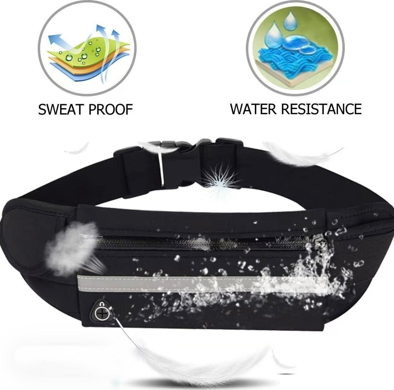 FitStride Running Belt | Waterproof Waist Pack for Gym, Running & Hiking
