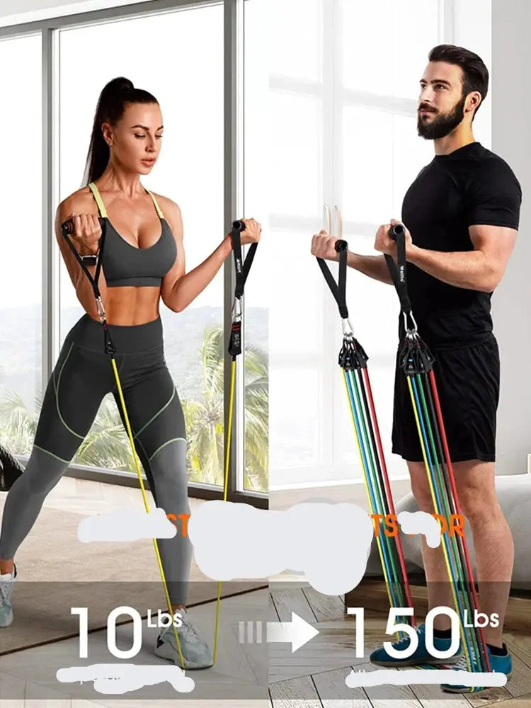 Pro Resistance Band Set 150lb | Full Body Home Gym Training Kit