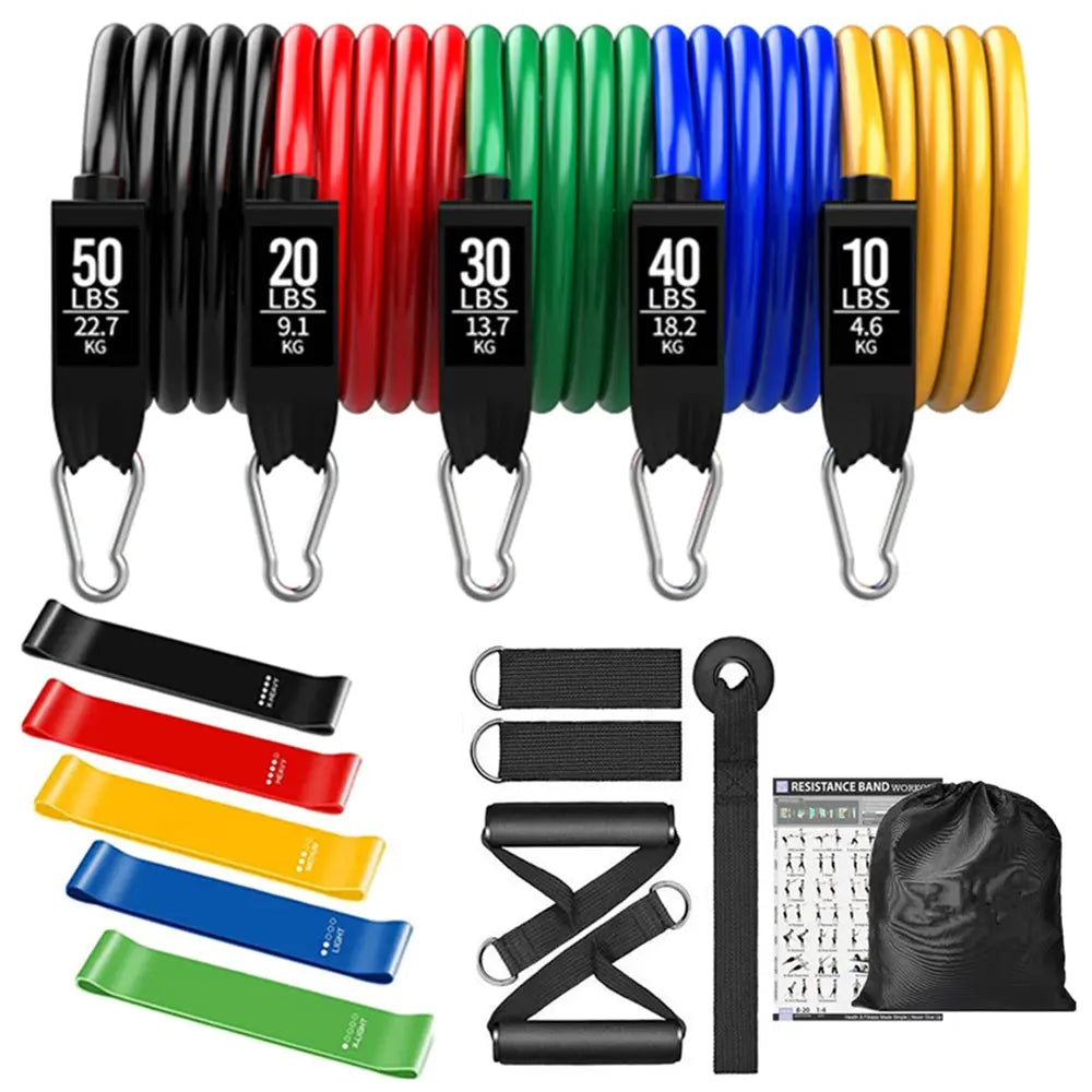 Pro Resistance Band Set 150lb | Full Body Home Gym Training Kit
