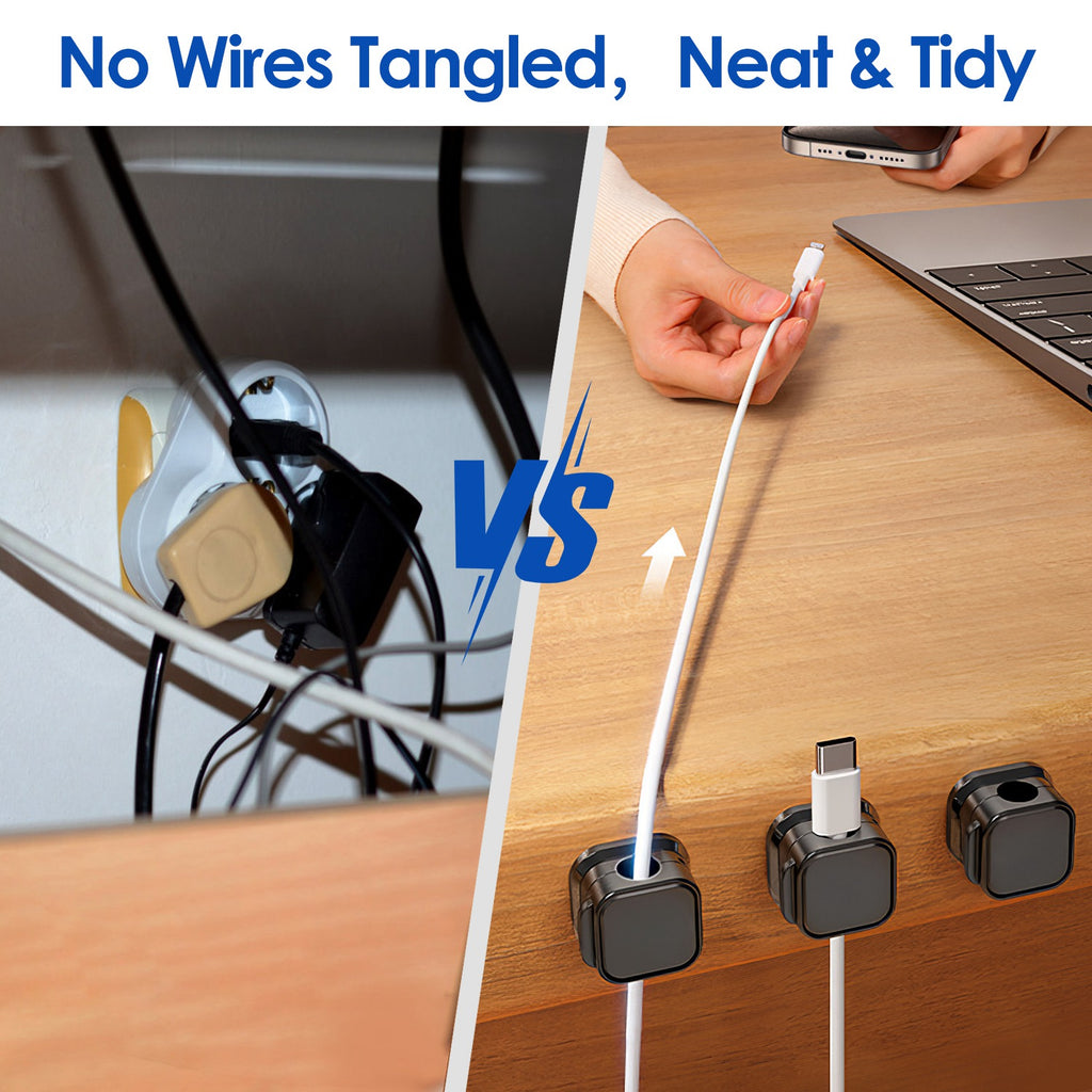 MagClip Cable Organizer 6-Pack | Magnetic Wire Holder for Desk & Home