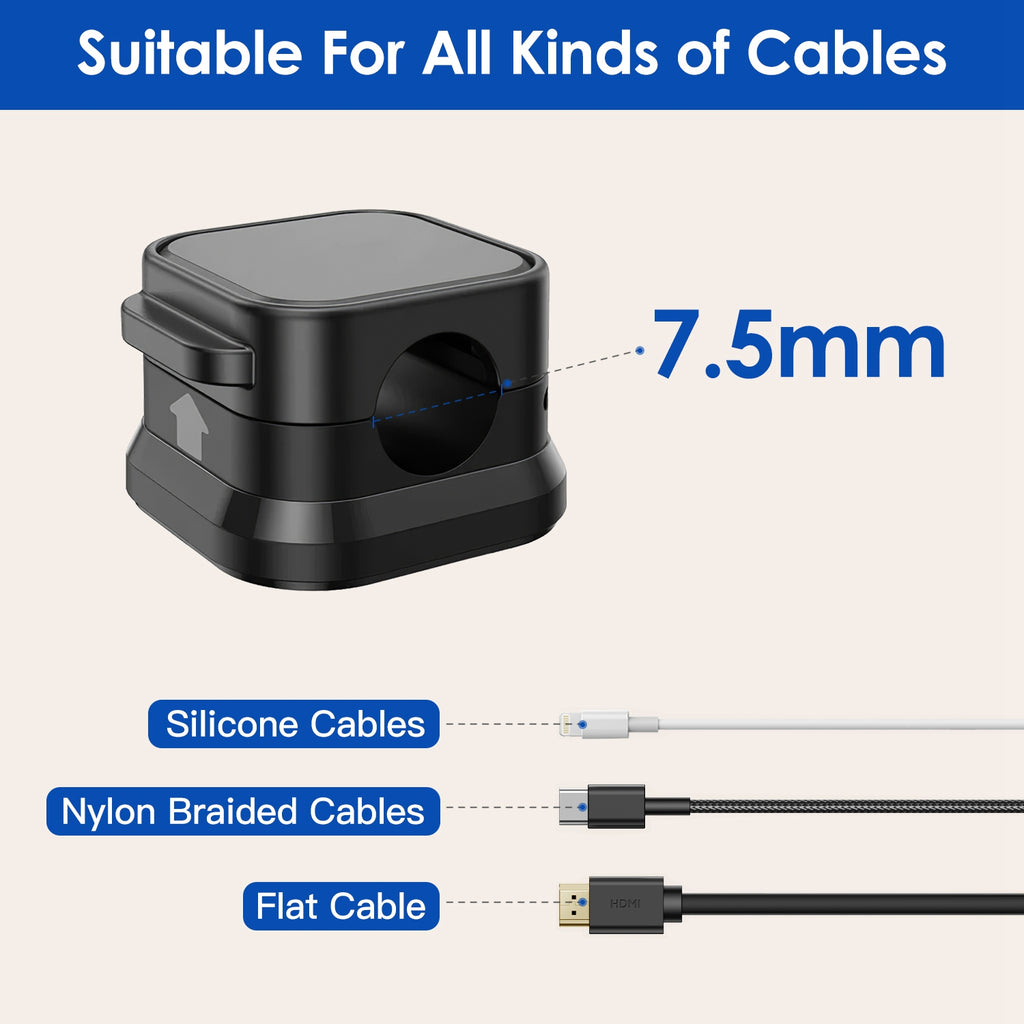 MagClip Cable Organizer 6-Pack | Magnetic Wire Holder for Desk & Home